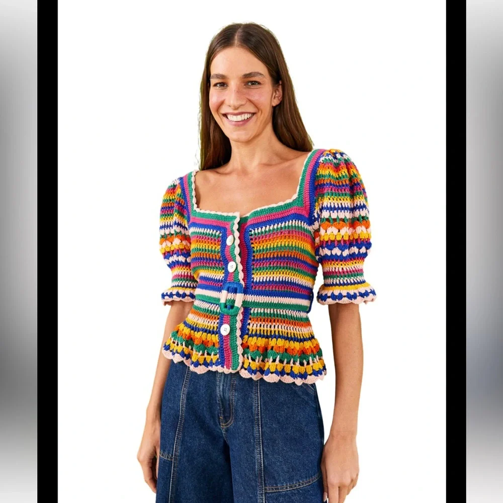 NWT Farm Rio Crochet Top - Picture 1 of 3